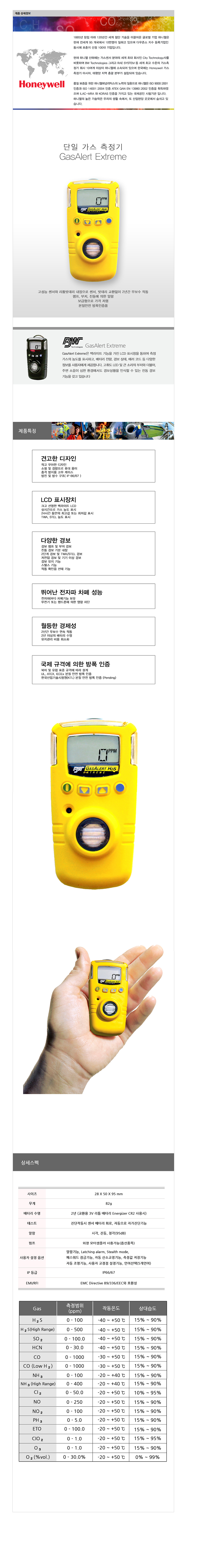 [Honeywell]GasAlert Extreme 단일가스측정기 포스핀 (PH3) 아텍스툴 ATEXTOOL 국내최초 방폭
